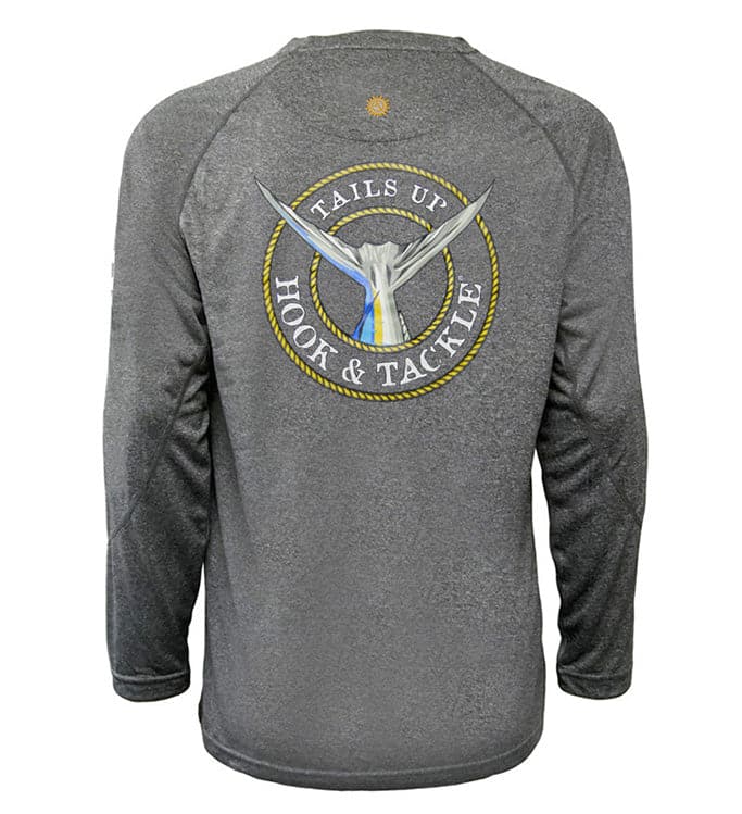 UV|UPF Sun Protection T-Shirt - Men's Tails Up L/S UV Fishing Shirt Hook & Tackle